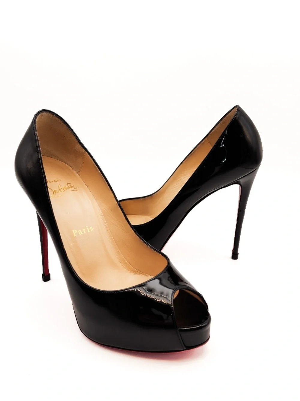 Christian Louboutin Very Prive 120 Black Patent Leather Pumps EU 37